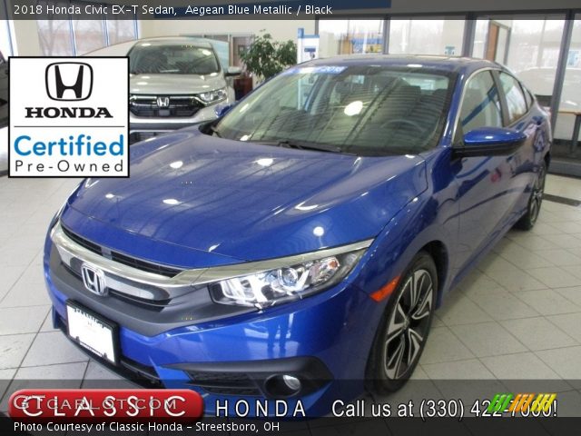 2018 Honda Civic EX-T Sedan in Aegean Blue Metallic