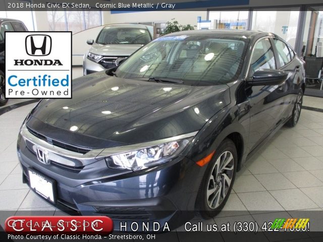 2018 Honda Civic EX Sedan in Cosmic Blue Metallic