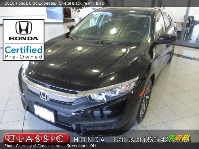 2018 Honda Civic EX Sedan in Crystal Black Pearl