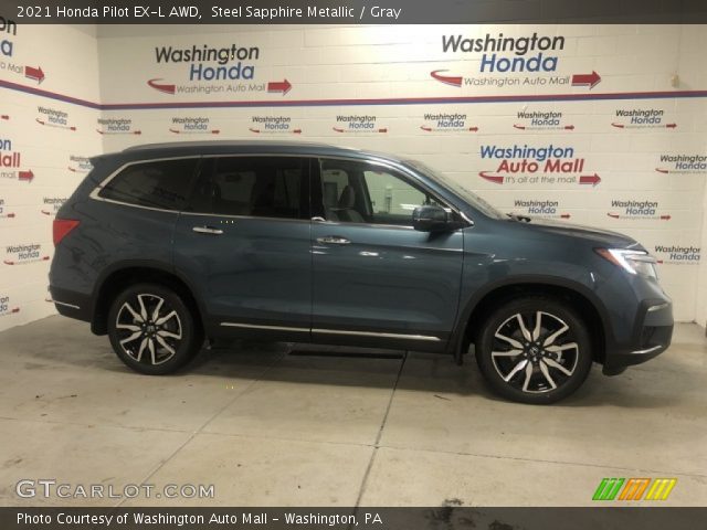 2021 Honda Pilot EX-L AWD in Steel Sapphire Metallic