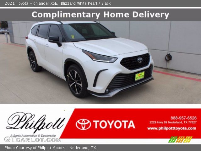 2021 Toyota Highlander XSE in Blizzard White Pearl