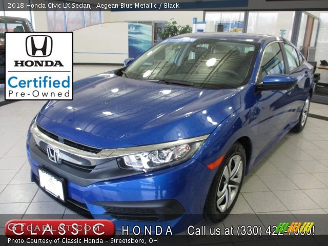 2018 Honda Civic LX Sedan in Aegean Blue Metallic