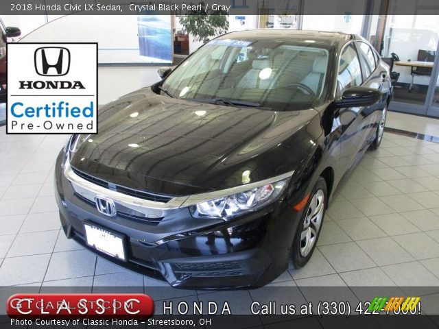 2018 Honda Civic LX Sedan in Crystal Black Pearl