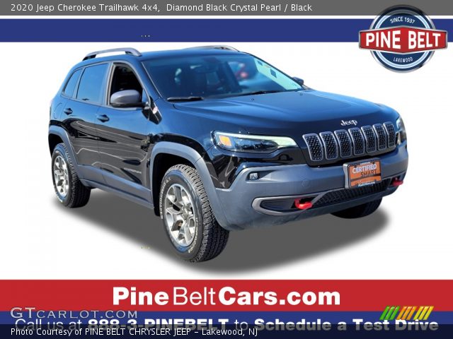 2020 Jeep Cherokee Trailhawk 4x4 in Diamond Black Crystal Pearl