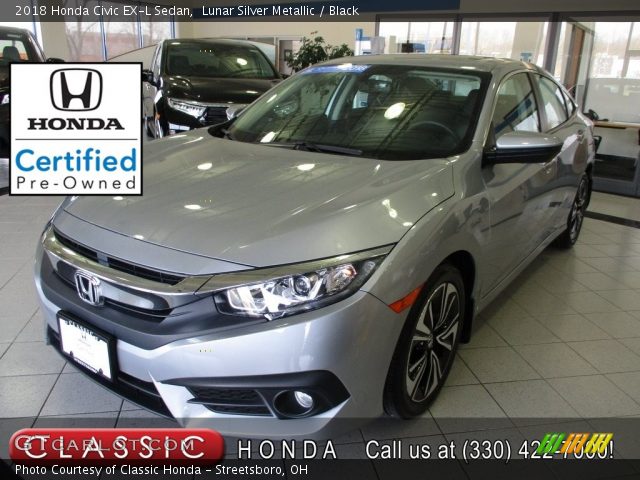 2018 Honda Civic EX-L Sedan in Lunar Silver Metallic