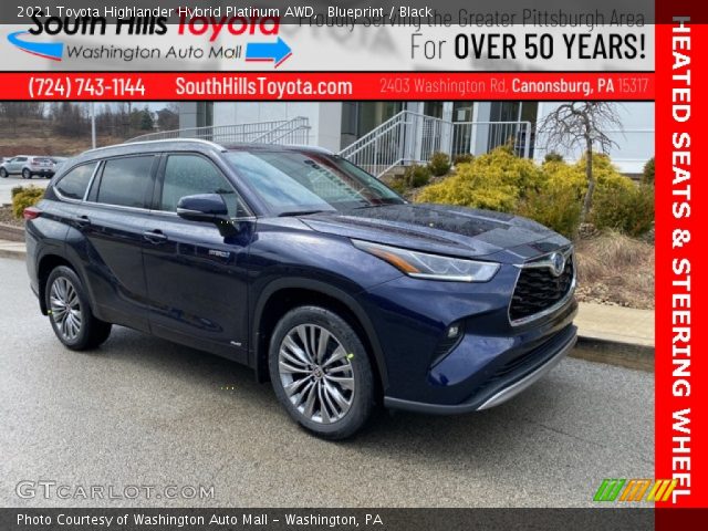 2021 Toyota Highlander Hybrid Platinum AWD in Blueprint