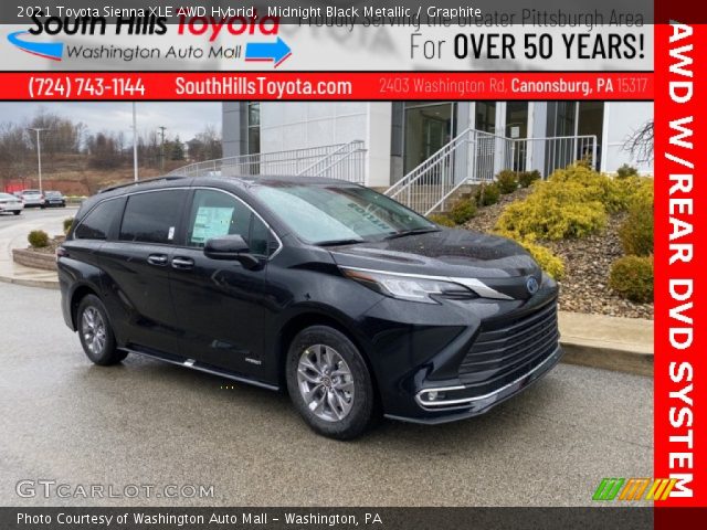 2021 Toyota Sienna XLE AWD Hybrid in Midnight Black Metallic