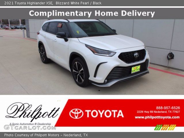 2021 Toyota Highlander XSE in Blizzard White Pearl