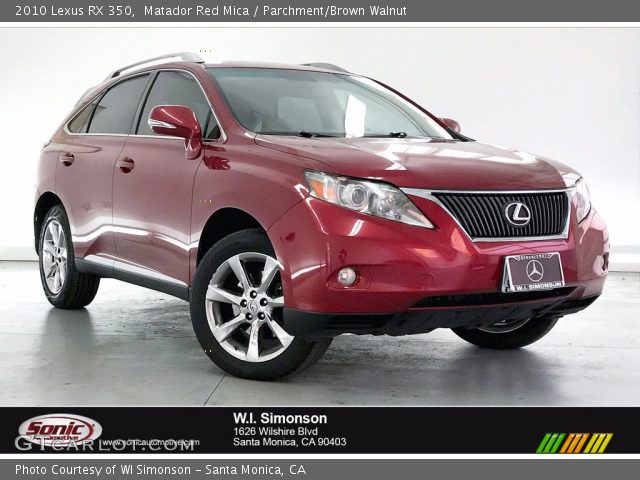 2010 Lexus RX 350 in Matador Red Mica