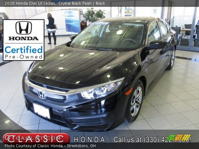 2018 Honda Civic LX Sedan in Crystal Black Pearl