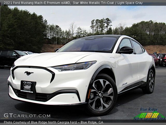 2021 Ford Mustang Mach-E Premium eAWD in Star White Metallic Tri-Coat
