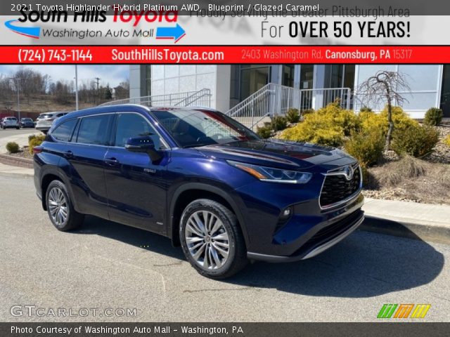 2021 Toyota Highlander Hybrid Platinum AWD in Blueprint
