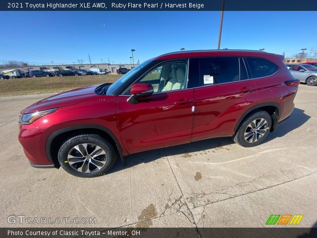 2021 Toyota Highlander XLE AWD in Ruby Flare Pearl