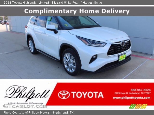 2021 Toyota Highlander Limited in Blizzard White Pearl