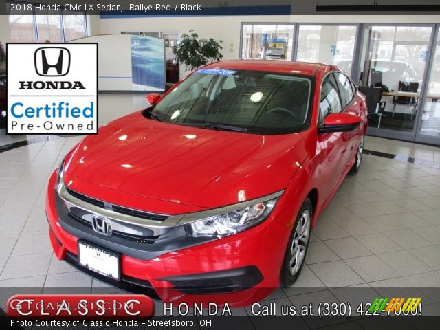 2018 Honda Civic LX Sedan in Rallye Red
