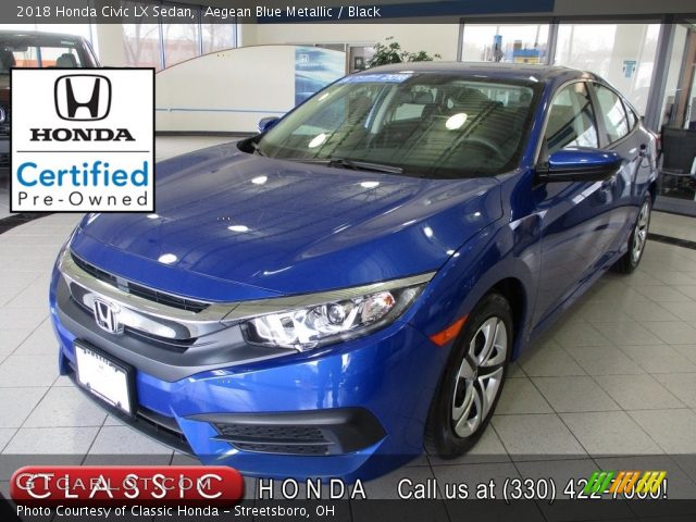 2018 Honda Civic LX Sedan in Aegean Blue Metallic