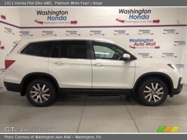 2021 Honda Pilot Elite AWD in Platinum White Pearl