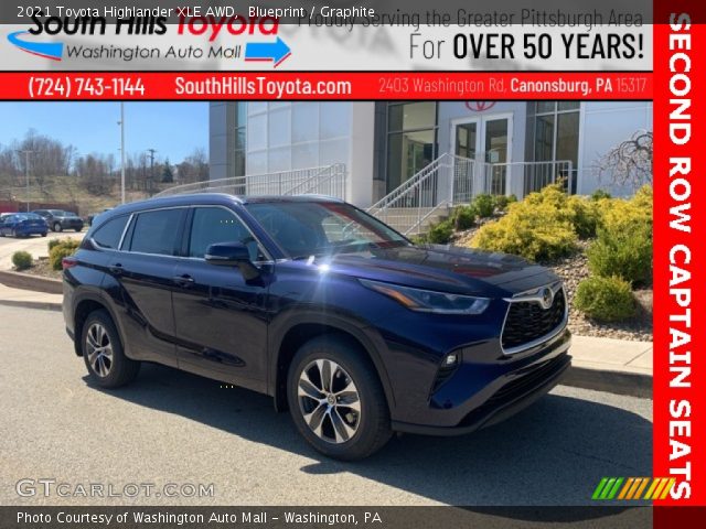 2021 Toyota Highlander XLE AWD in Blueprint