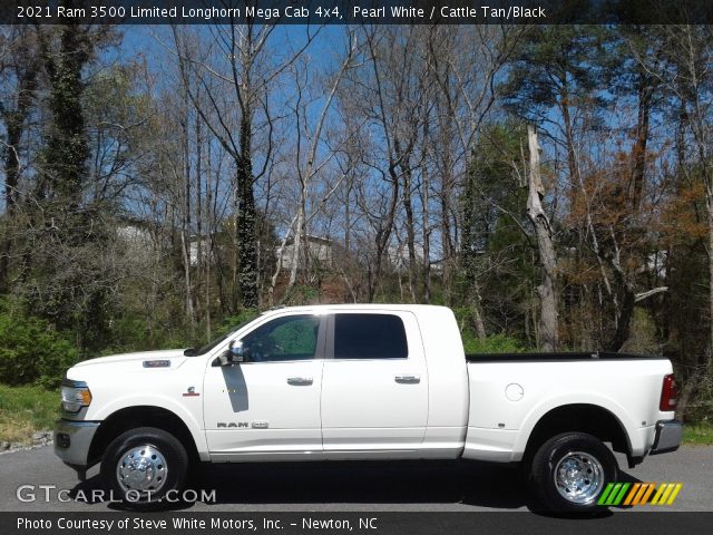 2021 Ram 3500 Limited Longhorn Mega Cab 4x4 in Pearl White