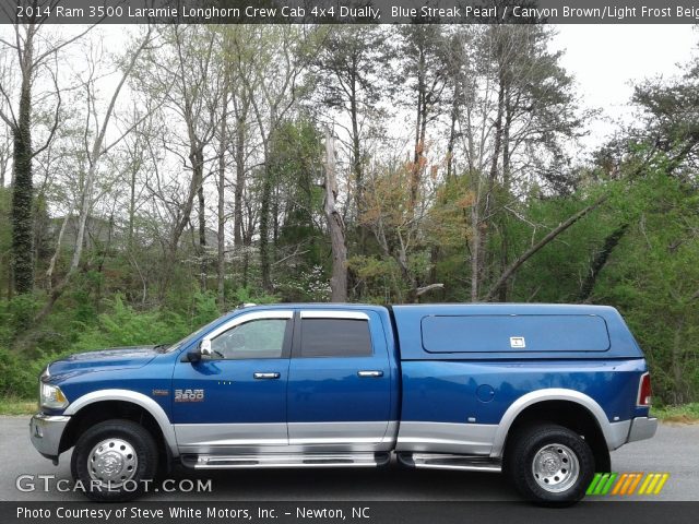 2014 Ram 3500 Laramie Longhorn Crew Cab 4x4 Dually in Blue Streak Pearl