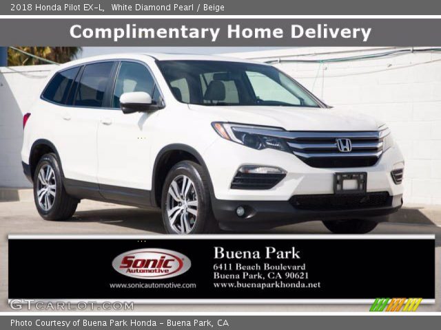 2018 Honda Pilot EX-L in White Diamond Pearl