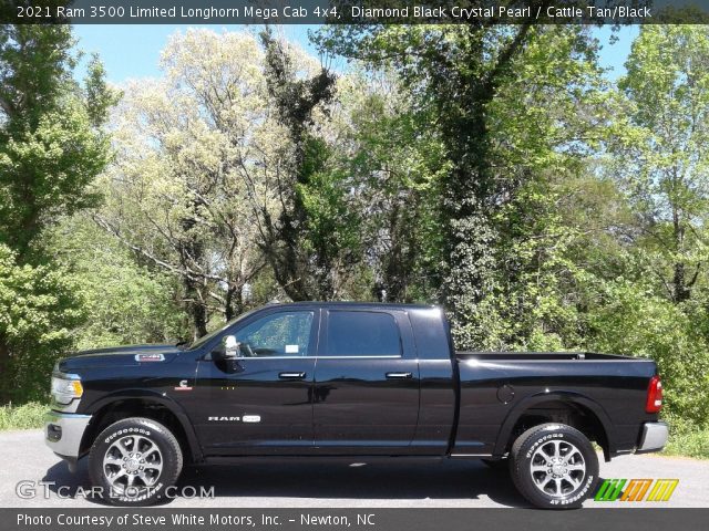 2021 Ram 3500 Limited Longhorn Mega Cab 4x4 in Diamond Black Crystal Pearl