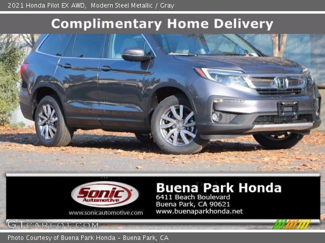 2021 Honda Pilot EX AWD in Modern Steel Metallic