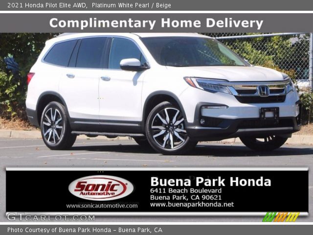 2021 Honda Pilot Elite AWD in Platinum White Pearl