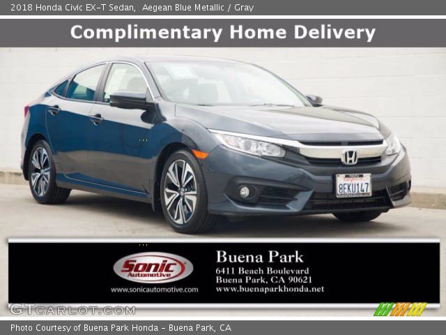 2018 Honda Civic EX-T Sedan in Aegean Blue Metallic