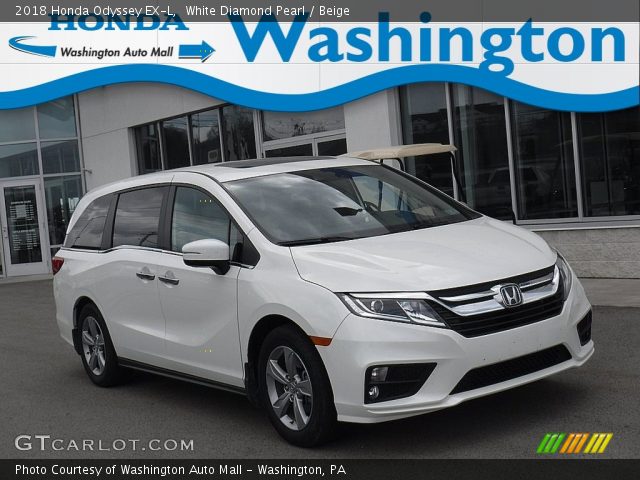 2018 Honda Odyssey EX-L in White Diamond Pearl
