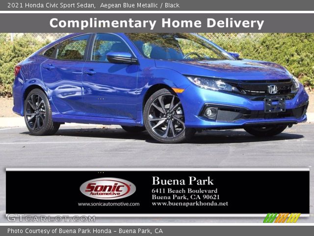 2021 Honda Civic Sport Sedan in Aegean Blue Metallic