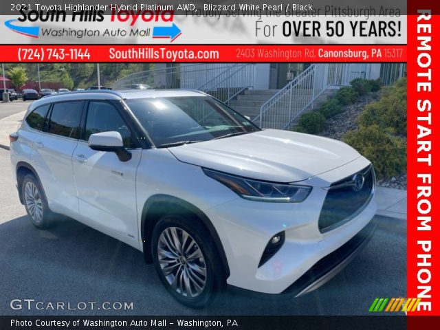 2021 Toyota Highlander Hybrid Platinum AWD in Blizzard White Pearl