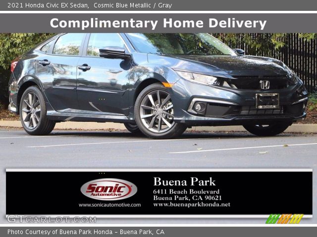 2021 Honda Civic EX Sedan in Cosmic Blue Metallic
