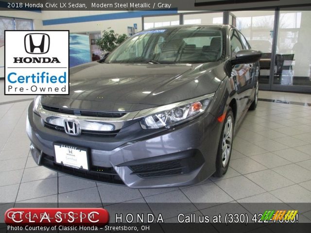 2018 Honda Civic LX Sedan in Modern Steel Metallic