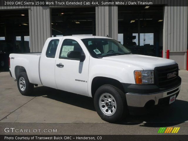 2009 GMC Sierra 1500 Work Truck Extended Cab 4x4 in Summit White