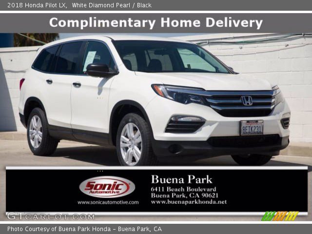 2018 Honda Pilot LX in White Diamond Pearl