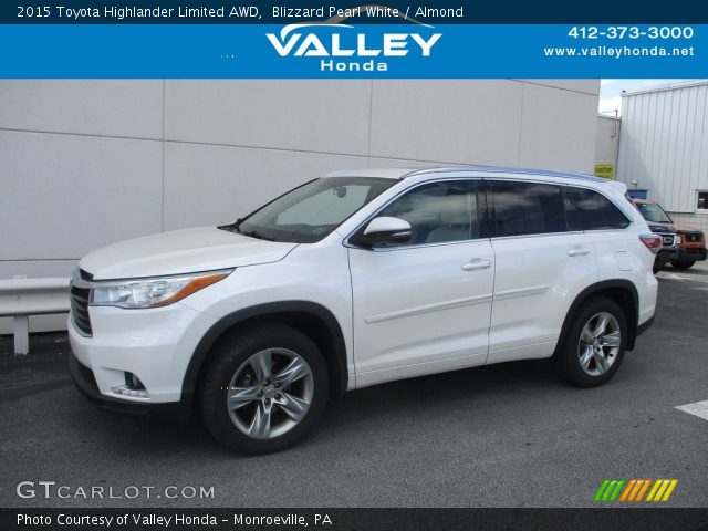 2015 Toyota Highlander Limited AWD in Blizzard Pearl White