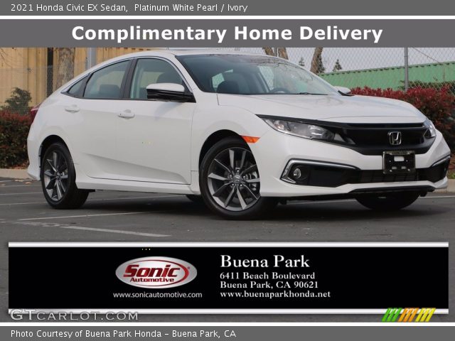 2021 Honda Civic EX Sedan in Platinum White Pearl