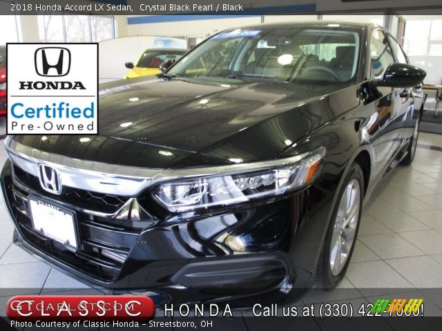 2018 Honda Accord LX Sedan in Crystal Black Pearl