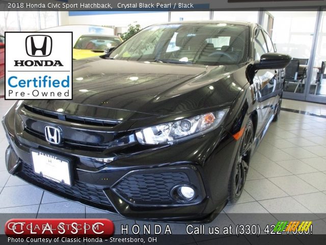 2018 Honda Civic Sport Hatchback in Crystal Black Pearl
