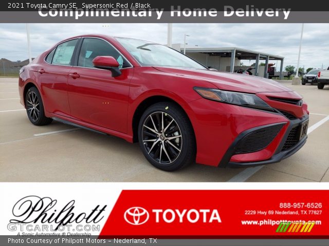 2021 Toyota Camry SE in Supersonic Red
