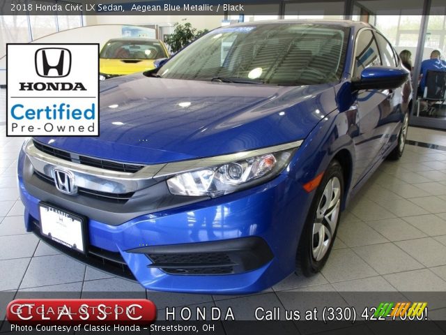 2018 Honda Civic LX Sedan in Aegean Blue Metallic