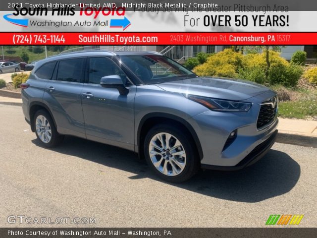 2021 Toyota Highlander Limited AWD in Midnight Black Metallic