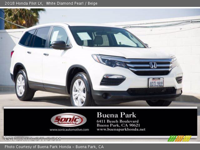 2018 Honda Pilot LX in White Diamond Pearl