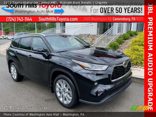 2021 Toyota Highlander Limited AWD in Midnight Black Metallic