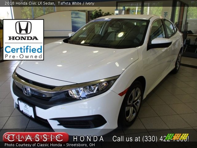 2018 Honda Civic LX Sedan in Taffeta White