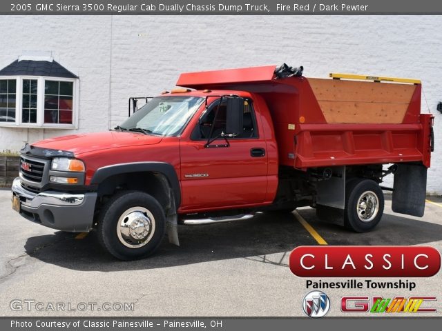 2005 GMC Sierra 3500 Regular Cab Dually Chassis Dump Truck in Fire Red