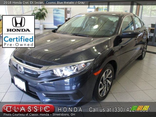 2018 Honda Civic EX Sedan in Cosmic Blue Metallic