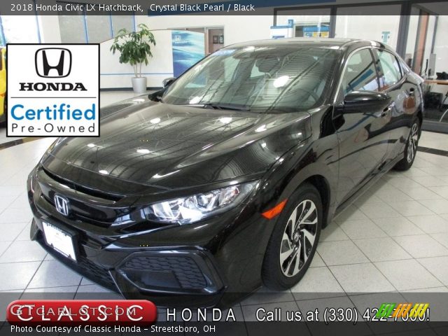 2018 Honda Civic LX Hatchback in Crystal Black Pearl