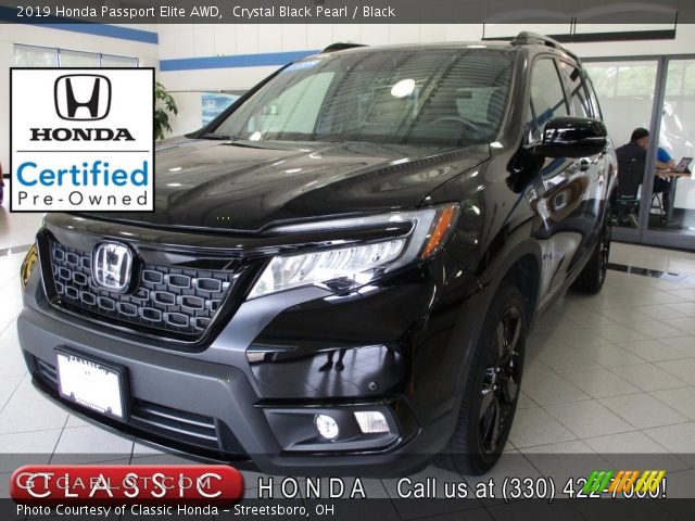 2019 Honda Passport Elite AWD in Crystal Black Pearl
